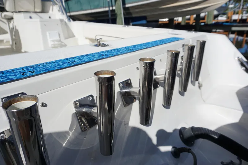 Slide: The Image of 2008 Hydra-Sports Vector 2900 VX boat with stainless steel rod holders. - 3