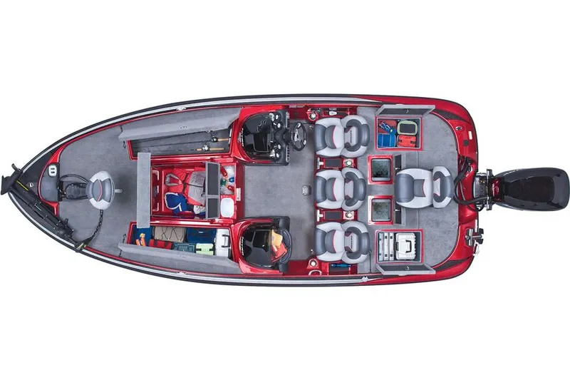 Slide: The Image of Manufacturer Provided Image: Top view of a 2013 Nitro Z-8 boat interior layout with seating and storage compartments. - 16