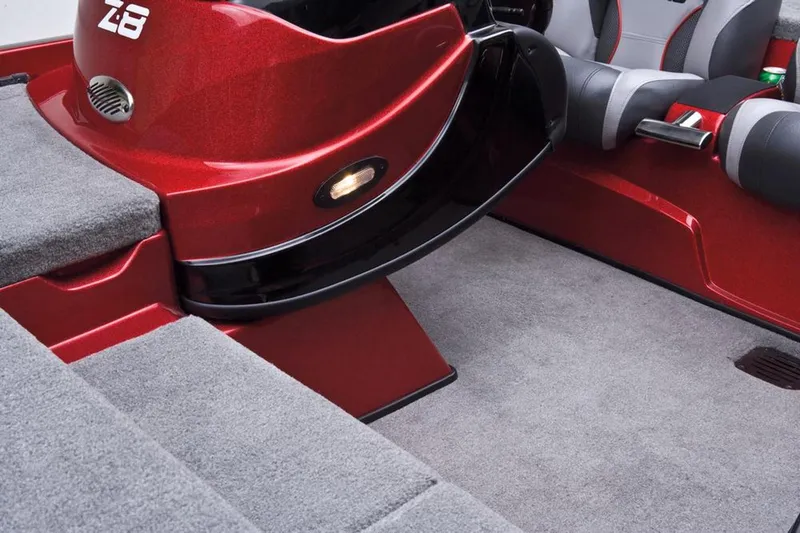 Slide: The Image of Manufacturer Provided Image: Red Nitro Z-8 boat interior, 2013 model, featuring carpeted flooring and seating. - 20