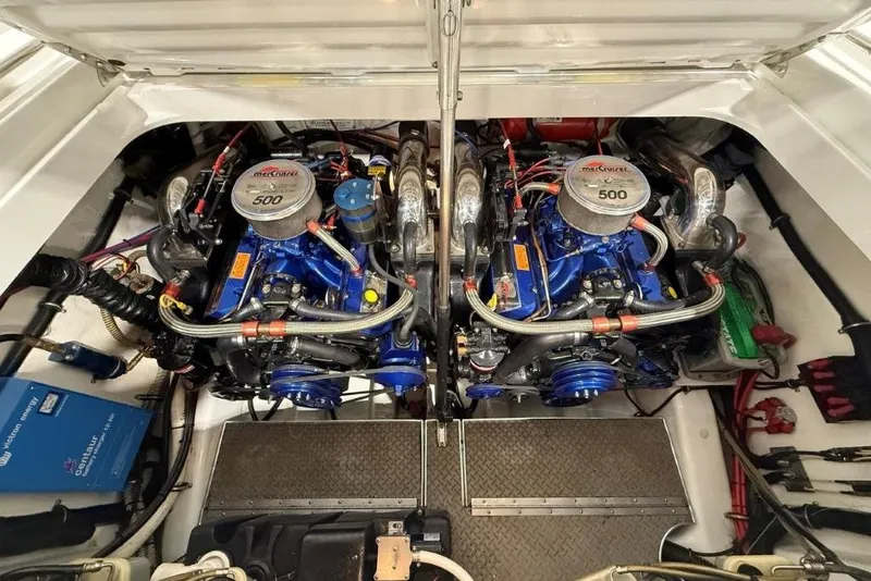 Slide: The Image of Twin MerCruiser 500 engines in a 1998 Formula 382 FASTech boat. - 21