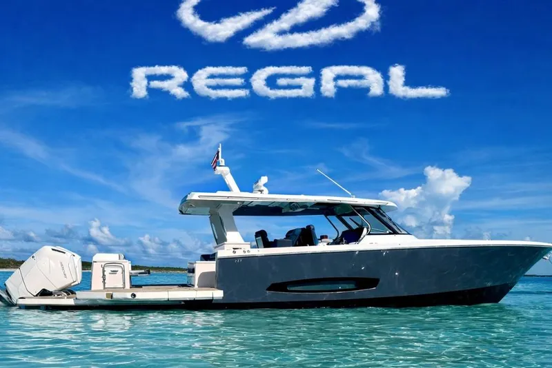 The Image of Regal 50 SAV 2026 yacht on clear water under blue sky. - 0