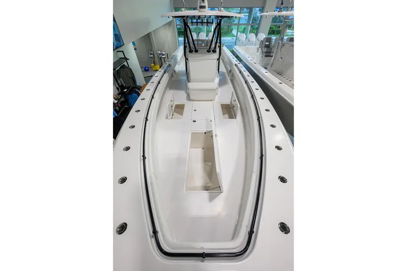 Slide: The Image of 2026 Contender 39 ST boat interior, showcasing spacious deck and modern design. - 12