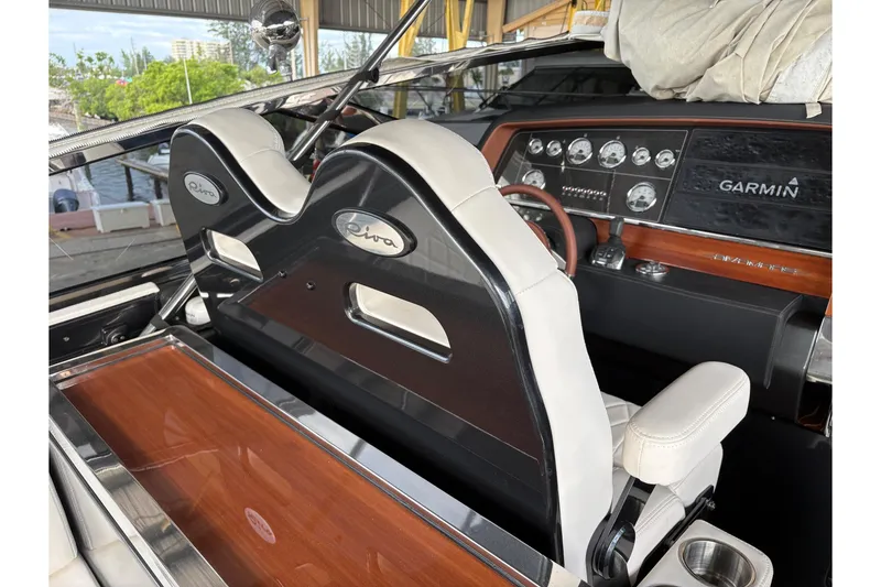 Slide: The Image of Interior of a 2017 Riva 38' Rivamare yacht with Garmin navigation system. - 12