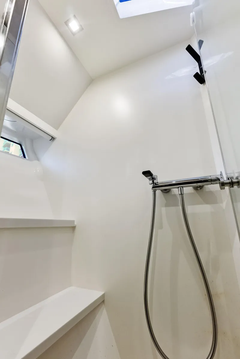 Slide: The Image of Interior shower area of 2017 Riva Rivamare yacht with modern design. - 24