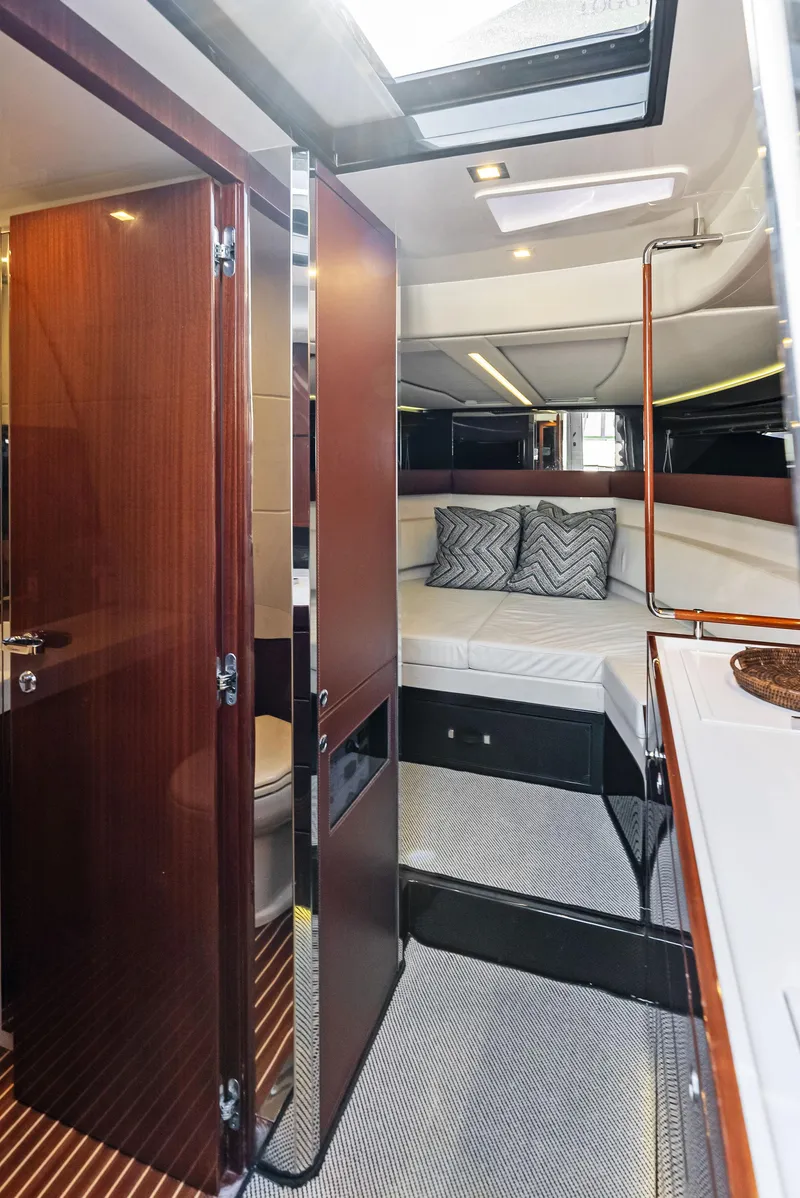 Slide: The Image of Interior of 2017 Riva Rivamare yacht with modern design and cozy bedroom. - 25