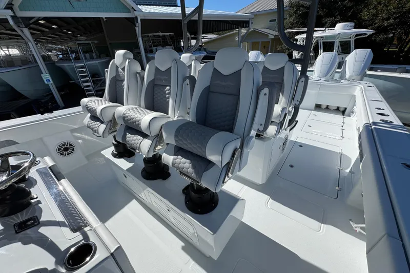 Slide: The Image of Luxurious seating on 2026 Invincible 46 Catamaran, showcasing modern design and comfort. - 31