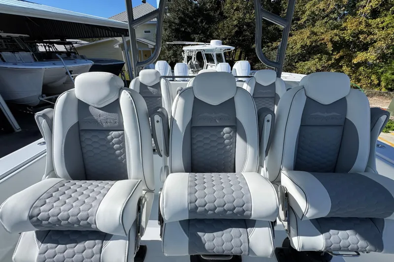 Slide: The Image of Luxurious seating on 2026 Invincible 46 Catamaran, featuring sleek design and comfort. - 32