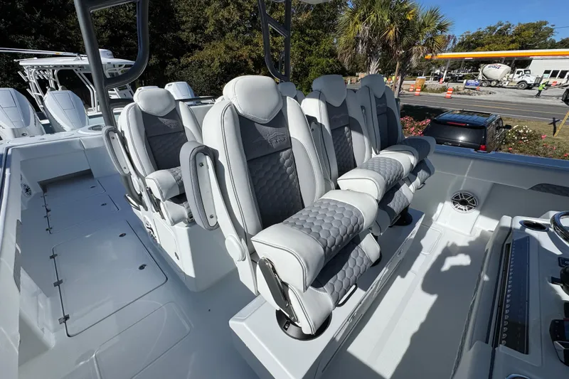 Slide: The Image of Luxurious seating on 2026 Invincible 46 Catamaran, featuring modern design and comfort. - 39