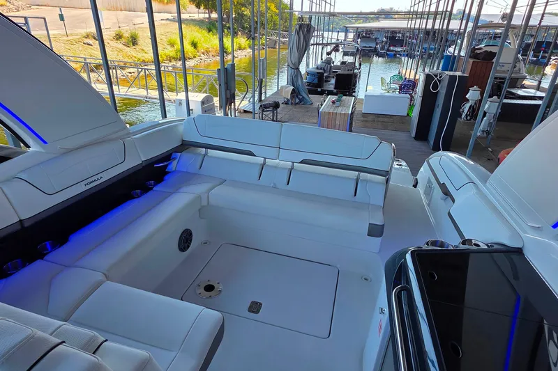 Slide: The Image of 2026 Formula 350 Crossover Bowrider I/O interior with spacious seating and modern design. - 9