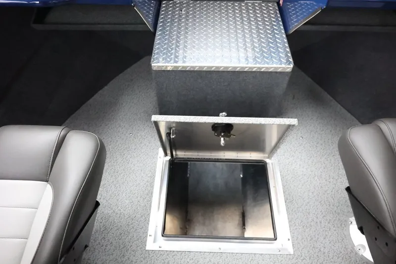 Slide: The Image of 2026 Thunder Jet 185 Luxor interior with storage compartment and seating. - 21