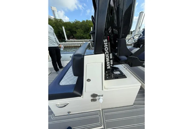 Slide: The Image of RIB CVL Colt 35 boat interior with Shockwave seat, 2018 model. - 30