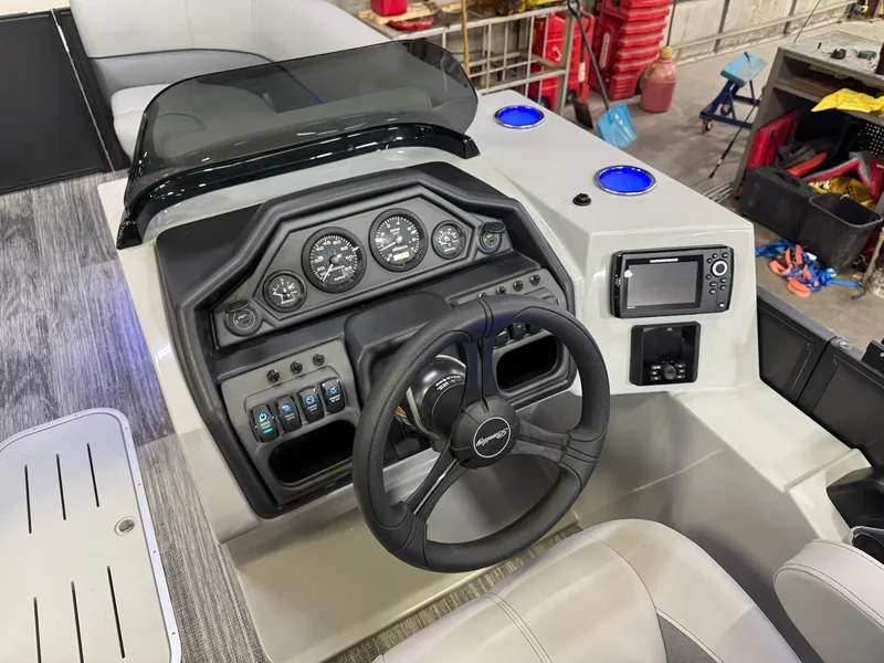 Slide: The Image of Bentley Pontoons Legacy 200HP Navigator DL 223 Quad Lounge Tritoon & Honda 4-Stroke EFI 2026 - 13