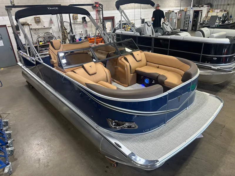 The Image of Tahoe LTZ 200HP VRB Windshield 2385 Swingback Tritoon $55995 2025 - 1