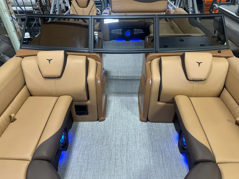 Slide: The Image of Tahoe LTZ 200HP VRB Windshield 2385 Swingback Tritoon $55995 2025 - 11