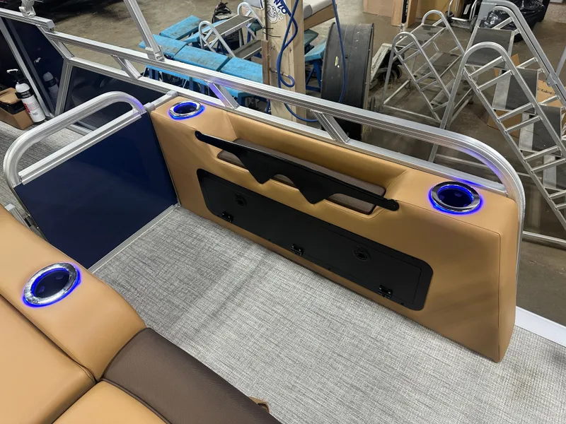 Slide: The Image of Tahoe LTZ 200HP VRB Windshield 2385 Swingback Tritoon $55995 2025 - 24