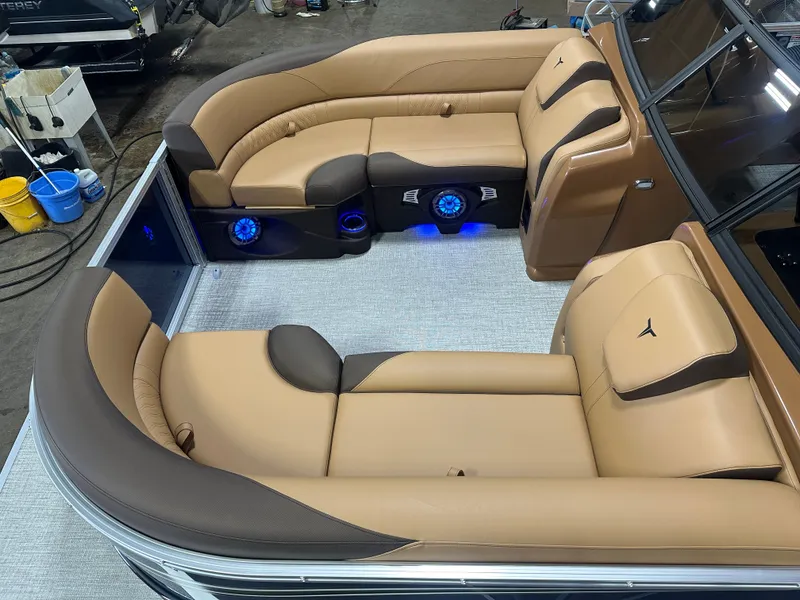 Slide: The Image of Tahoe LTZ 200HP VRB Windshield 2385 Swingback Tritoon $55995 2025 - 3