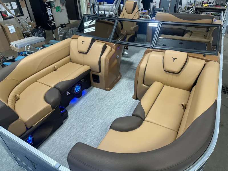 Slide: The Image of Tahoe LTZ 200HP VRB Windshield 2385 Swingback Tritoon $55995 2025 - 32