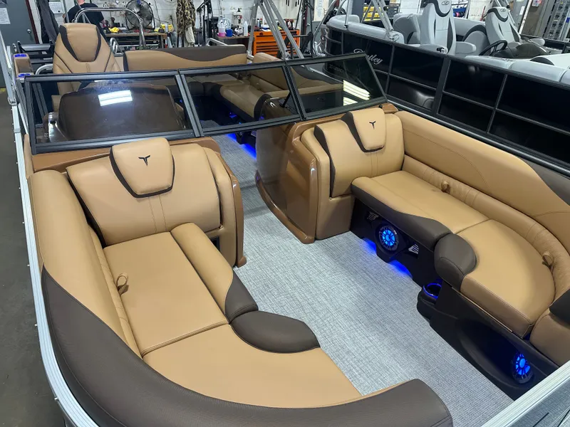 Slide: The Image of Tahoe LTZ 200HP VRB Windshield 2385 Swingback Tritoon $55995 2025 - 33