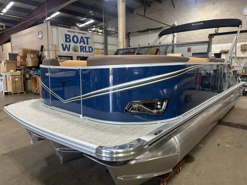 Slide: The Image of Tahoe LTZ 200HP VRB Windshield 2385 Swingback Tritoon $55995 2025 - 37