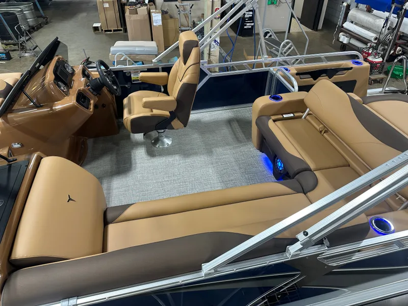 Slide: The Image of Tahoe LTZ 200HP VRB Windshield 2385 Swingback Tritoon $55995 2025 - 5