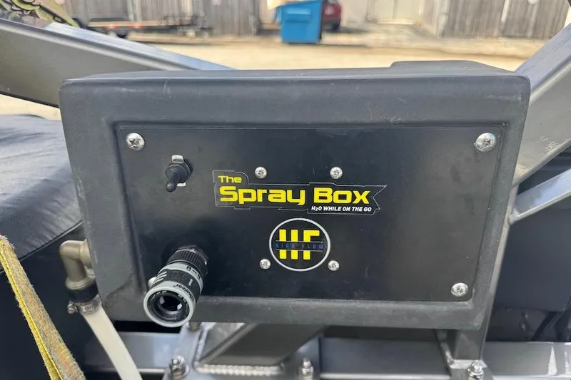 Slide: The Image of Control panel of "The Spray Box" on a 2025 Nor-Tech 390 Sport Center Console. - 22