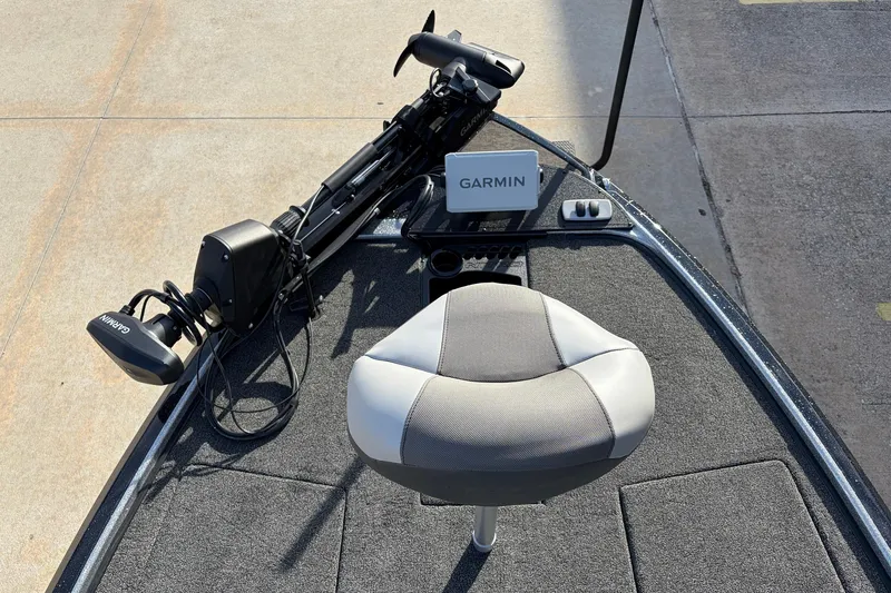 Slide: The Image of 2026 Nitro Z19 XL Pro boat deck with Garmin equipment and seating. - 14