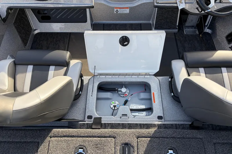 Slide: The Image of 2026 Nitro Z19 XL Pro boat interior with open storage compartment and seating. - 43