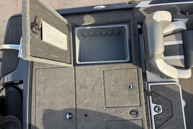 Slide: The Image of 2026 Nitro Z19 XL Pro boat interior with storage compartments and seating. - 55