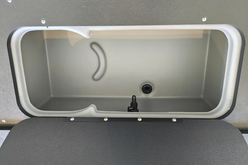 Slide: The Image of Livewell compartment of 2026 Sun Tracker Fishin' Barge 22 XP3 pontoon boat. - 109
