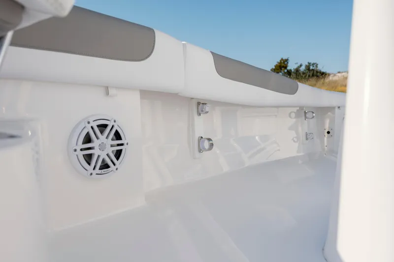 Slide: The Image of Interior view of 2026 Caymas 26 HB with speaker. - 34