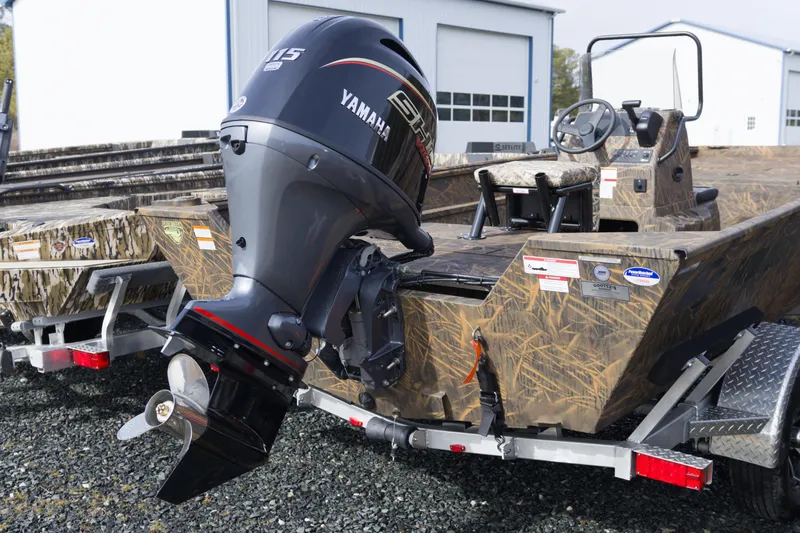 Slide: The Image of 2026 G3 Gator Tough 20 CC boat with Yamaha outboard motor on trailer. - 3