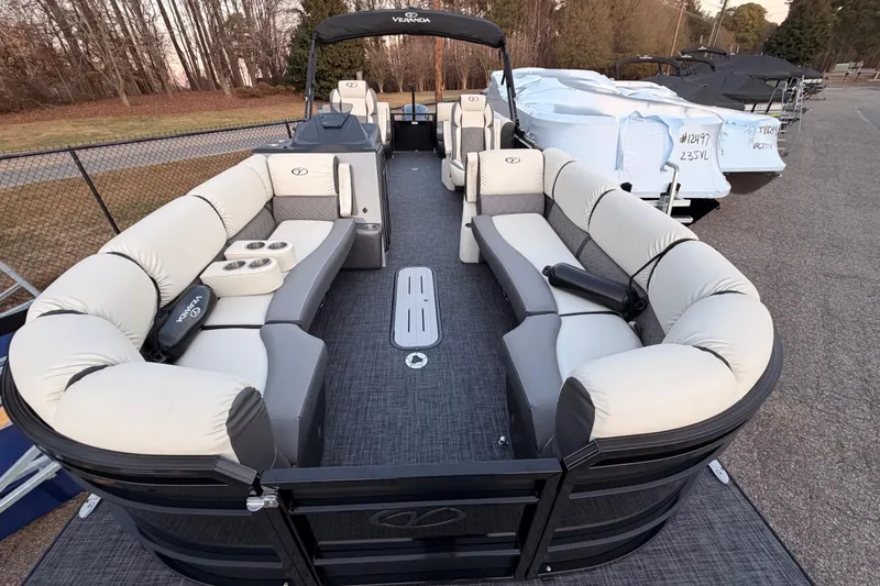Slide: The Image of 2026 Veranda VR 265 RCP pontoon boat with spacious seating and modern design. - 8