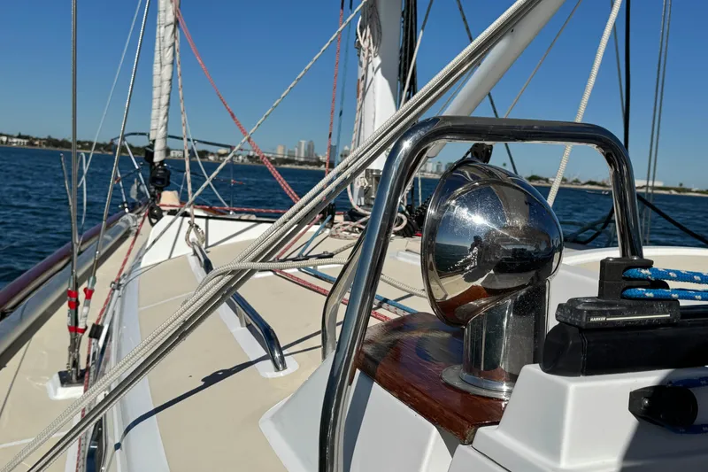 Slide: The Image of Sailing on a 2013 Tartan 4000 yacht, showcasing deck and rigging details. - 30