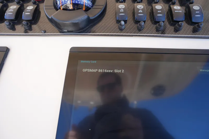 Slide: The Image of Control panel of 2021 Grady-White Canyon 271 with GPSMAP 8616xsv display. - 35