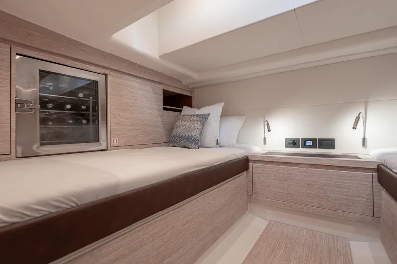 Slide: The Image of Luxurious cabin interior of 2021 Pardo Yachts 43, featuring modern design and amenities. - 44