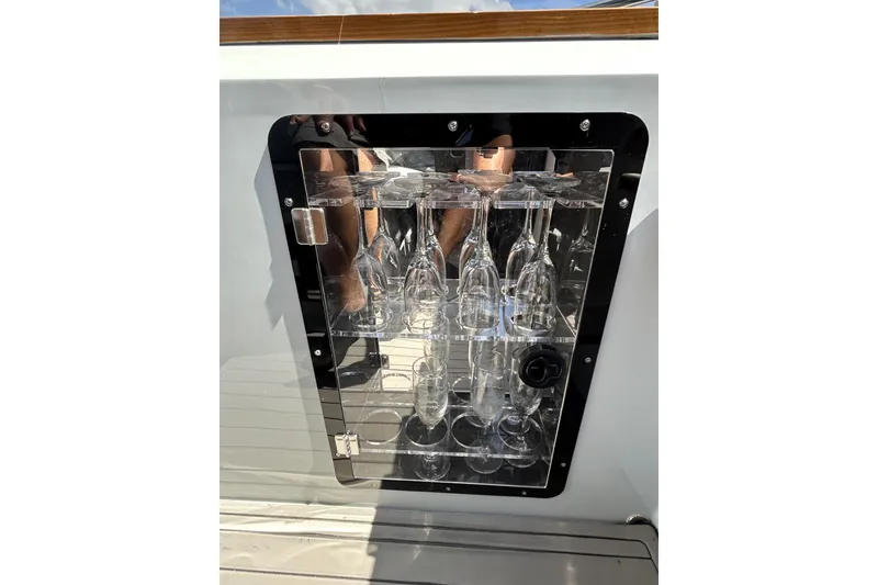 Slide: The Image of Glass storage compartment on L'ACQUA LR350 yacht, 2025 model. - 10