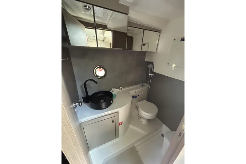 Slide: The Image of Modern bathroom in 2025 L'ACQUA LR350 yacht with sleek fixtures and compact design. - 20