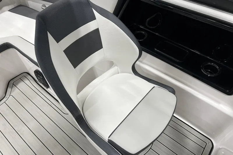 Slide: The Image of 2025 Yamaha Boats 195S interior seat with sleek design and modern upholstery. - 10
