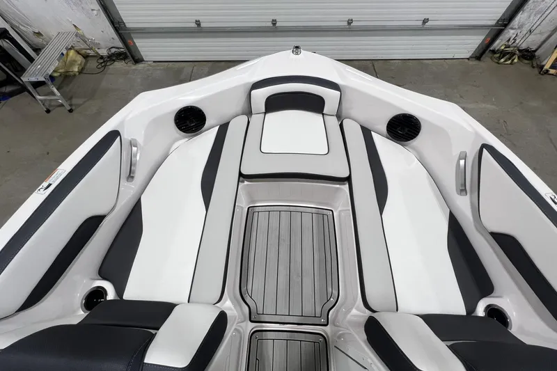 Slide: The Image of 2025 Yamaha Boats 195S interior with sleek seating and modern design. - 6
