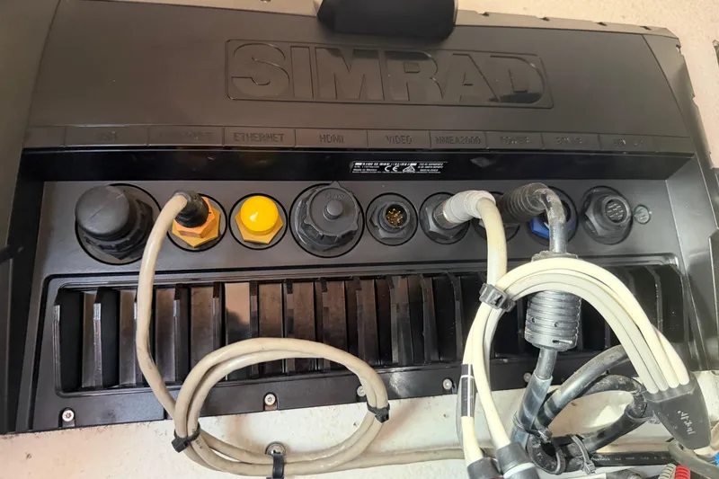 Slide: The Image of Boat electronics setup with Simrad BSM-2 and NEP-2 modules, Freeman 33, 2013 model. - 32