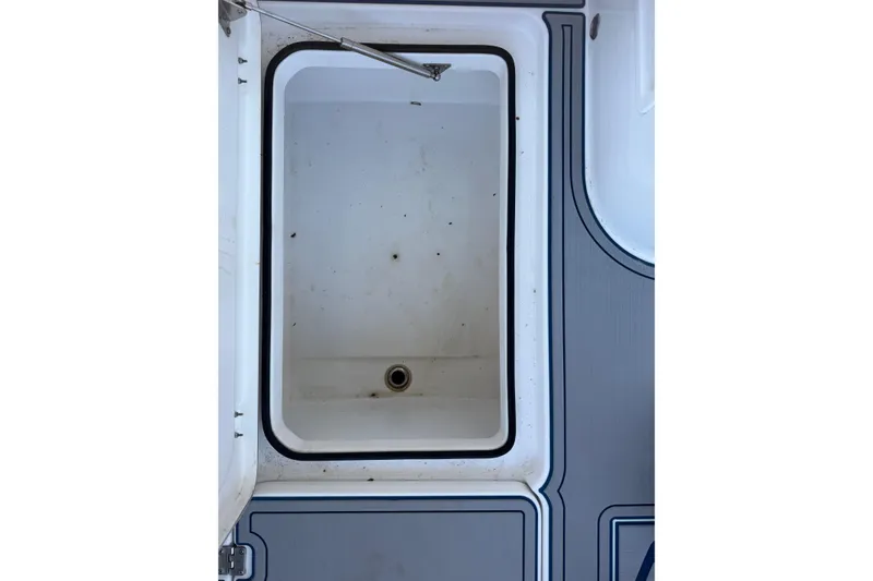 Slide: The Image of Freeman 33 boat compartment with plumbing and wiring, 2013 model. - 75