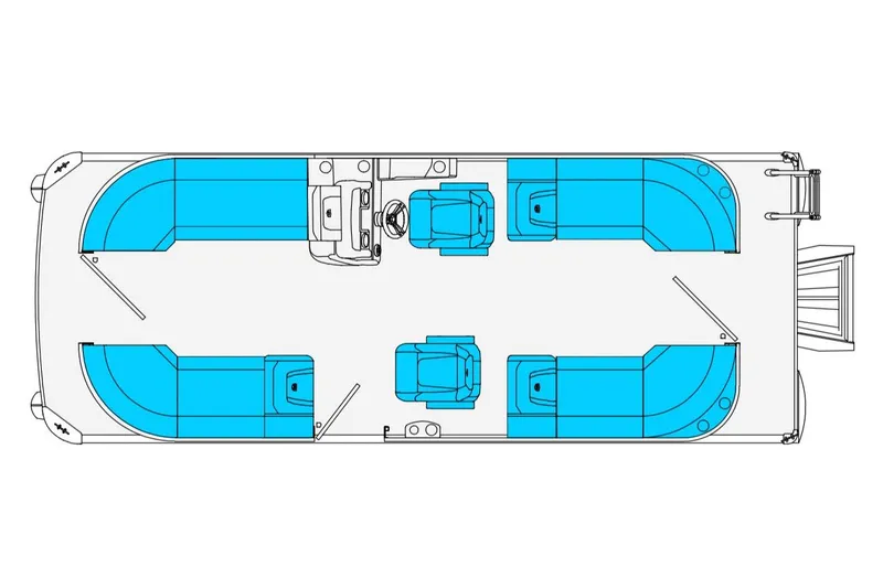 Slide: The Image of Top view layout of 2026 Premier Sunscape 220 RF-CL pontoon boat interior. - 3