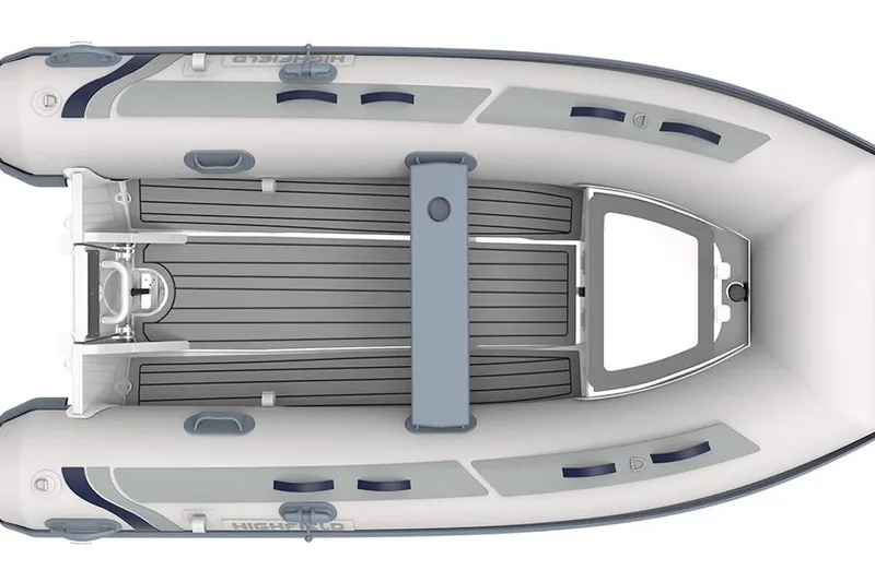Slide: The Image of Aerial view of Highfield Classic 340 boat, 2026 model. - 5
