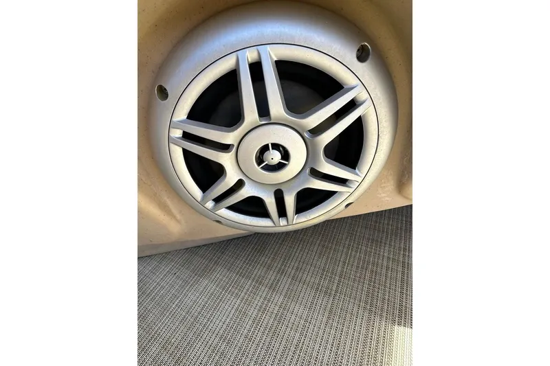 Slide: The Image of Close-up of a speaker on a 2017 Harris Cruiser 220 boat. - 38