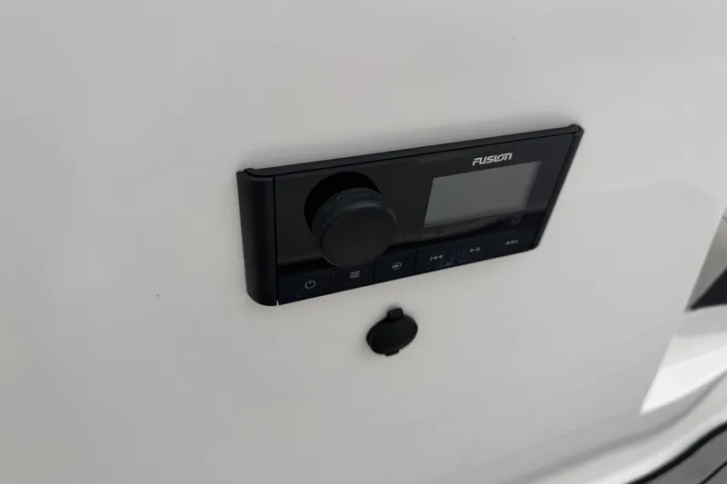 Slide: The Image of Fusion audio system on 2023 Hurricane SunDeck Sport 205 OB boat dashboard. - 40