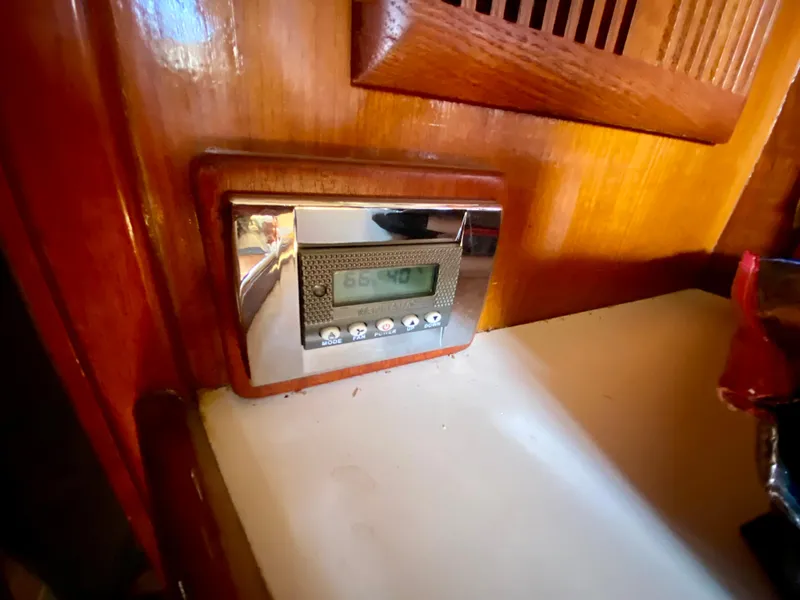 Slide: The Image of Thermostat inside a 1989 Catalina 36 yacht interior. - 16