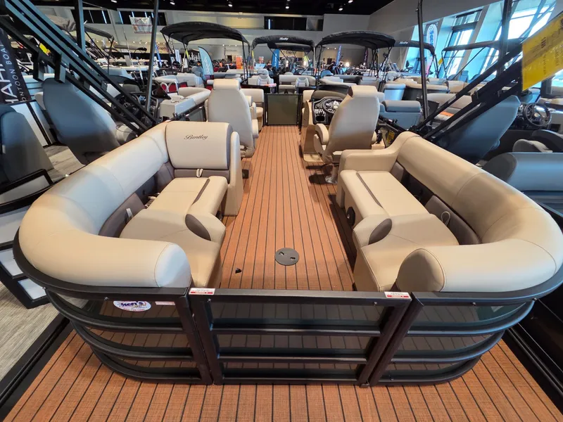Slide: The Image of 2026 Bentley Pontoons Legacy 200 Navigator in showroom. - 20