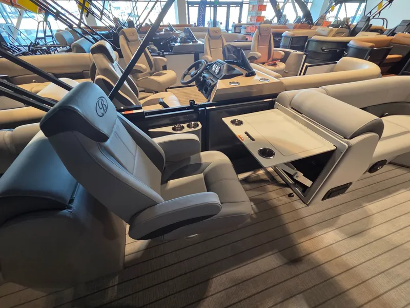 Slide: The Image of Interior of the 2026 Bentley Pontoons Legacy 220 Navigator. - 12