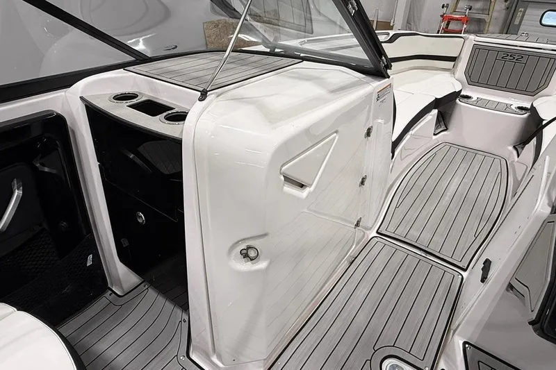 Slide: The Image of 2025 Yamaha Boats 252S interior with sleek seating and modern design elements. - 6