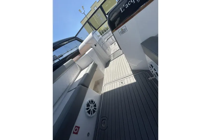 Slide: The Image of 2024 L'acqua Royale LR280 GRAN CABRIO boat interior with sleek seating and modern design. - 41